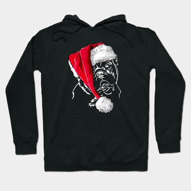 Funny Pug Santa Christmas dog mom Hoodie by wilsigns